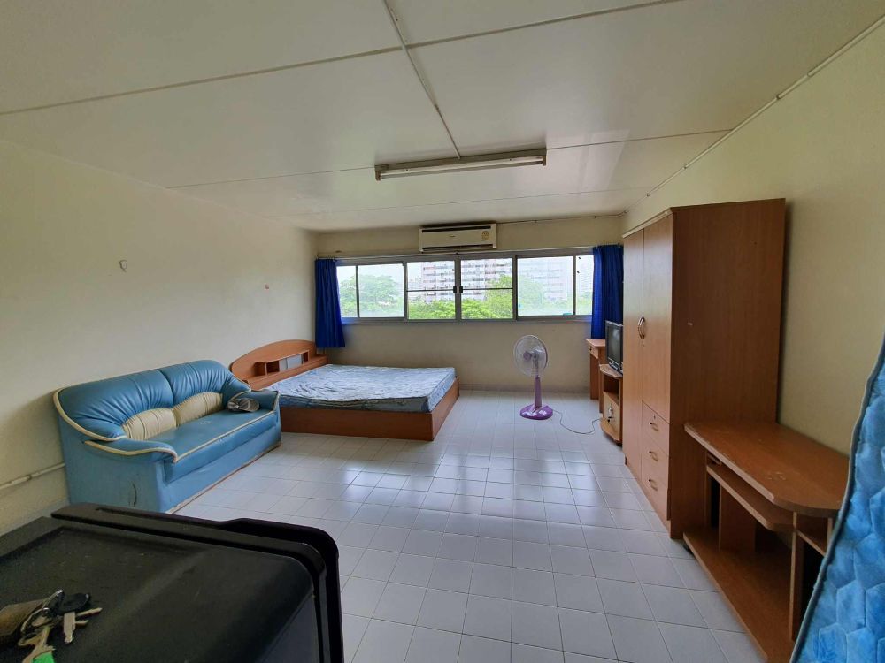 Popular Condo เมืองทอง C9 ชั้น 4 ห้อง วิวนอก ลมพัดปลอดโปร่ง อยู่สบายตลอดวัน