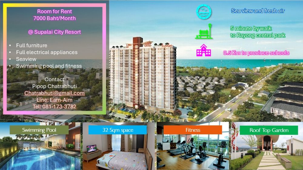 Room for rent at Supalai City Resort, 7000/Month