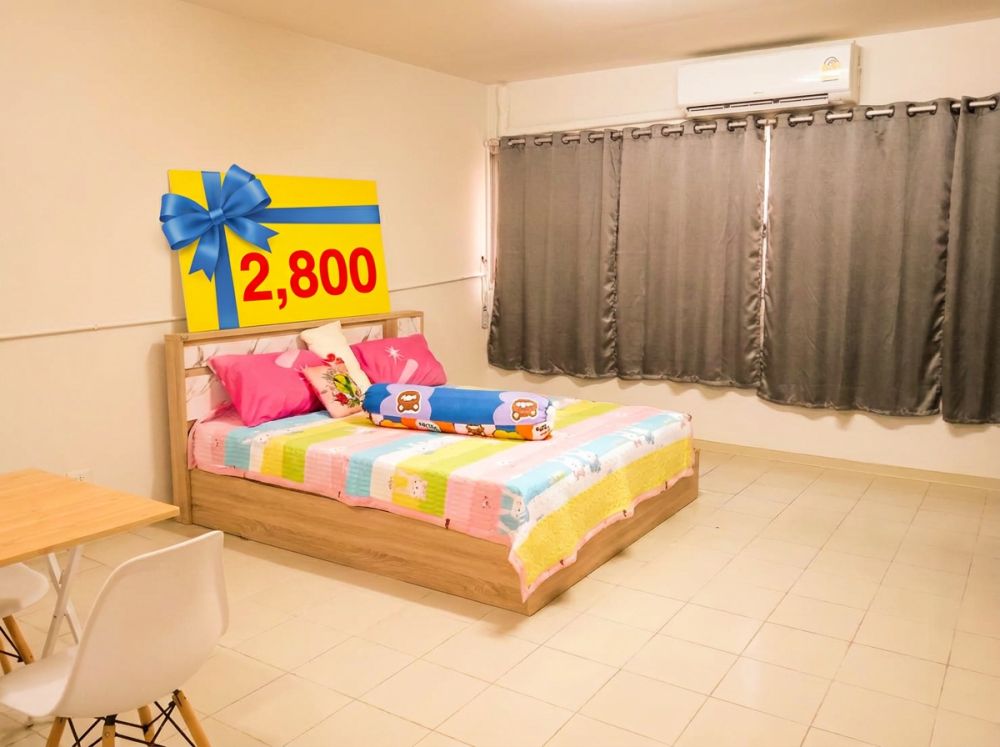 ป็อปปูล่า คอนโด เมืองทองธานี ตึก T6 ชั้น 4 ให้เช่า 2,800 บ/ด (เฟอร์ครบ) แอร์+TV+ตู้เย็น+น้ำอุ่น